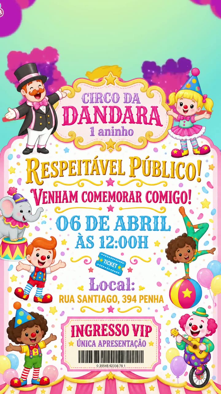 Convite original de Dandara